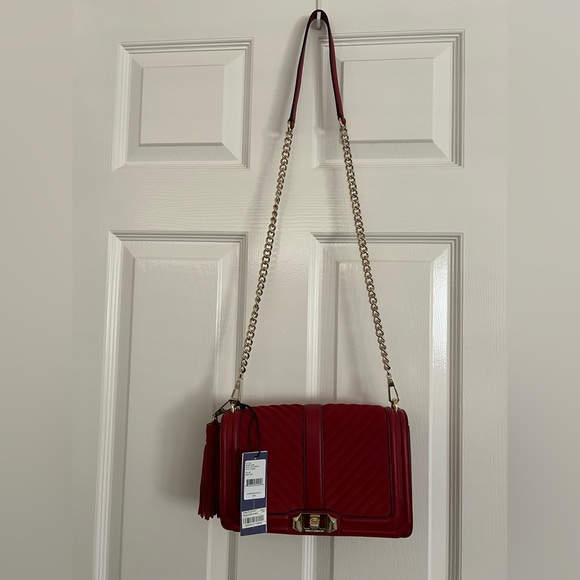 NEW Rebecca Minkoff Love Crossbody with Tassel Red